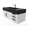 Castello Usa Nile 48" Wall Mounted White Vanity With Black Top And Black Handles CB-MC-48W-BL-2053-BL - alternate 5